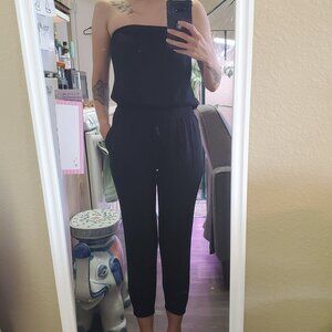 Aritzia Strapless Black Jumpsuit with Pockets